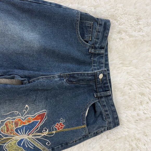 YESSTYLE Sosana Low Waist Butterfly Embroidered Bootcut Jeans Size M 26 in insea - Picture 4 of 13